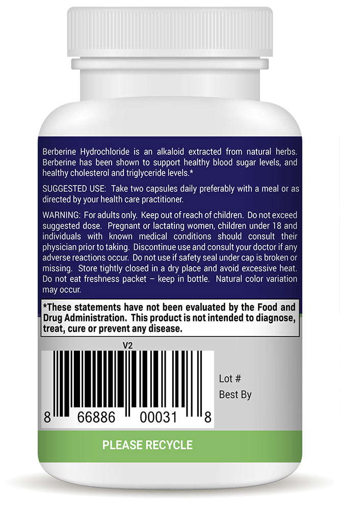 Helivin Berberine Veggie Capsules – No Magnesium Stearate