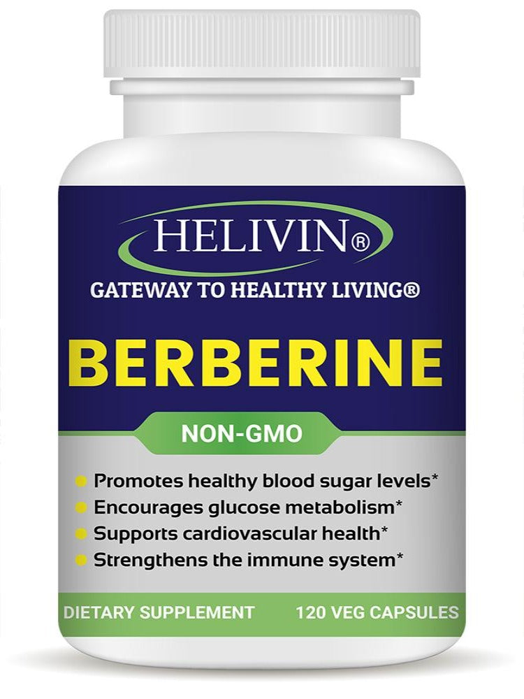 Helivin Berberine Veggie Capsules – No Magnesium Stearate