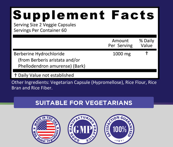 Helivin Berberine Veggie Capsules – No Magnesium Stearate