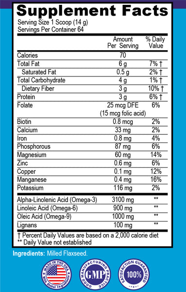 Helivin Golden Flaxseed Powder - Fine Milled for Smooth Texture