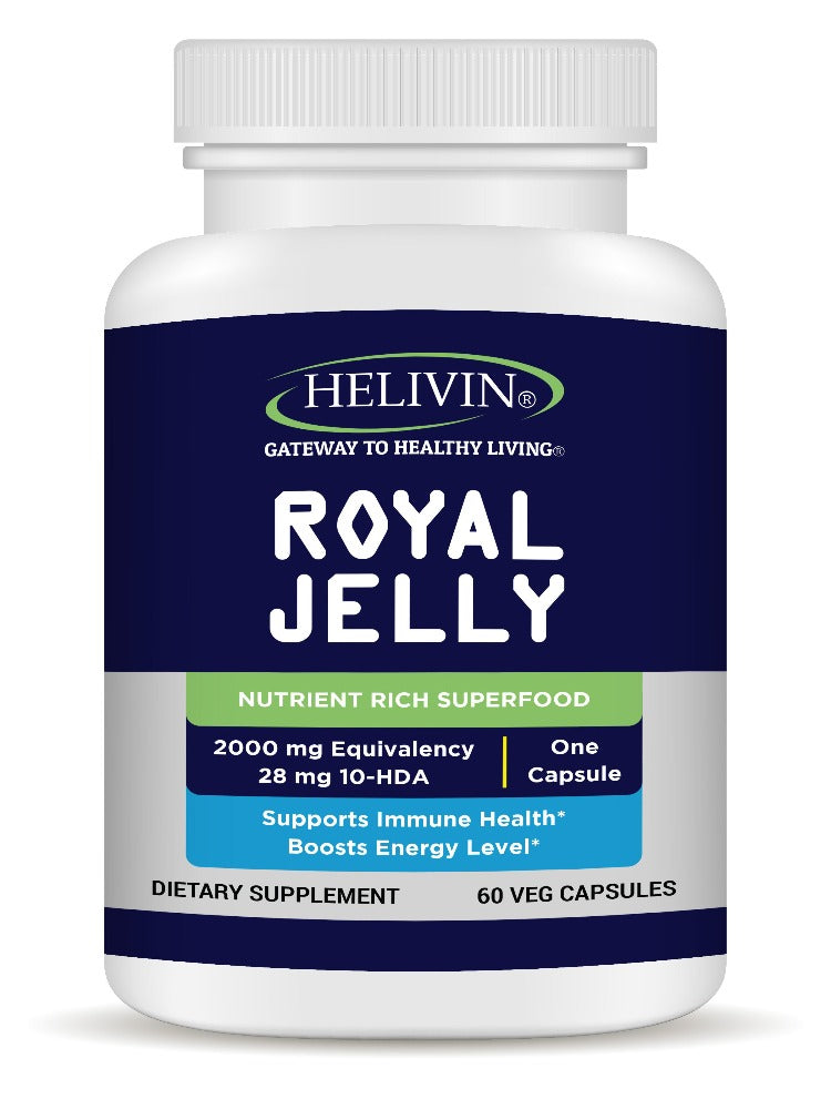 Helivin Royal Jelly Veggie Capsules – No Magnesium Stearate