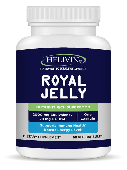 Helivin Royal Jelly Veggie Capsules – No Magnesium Stearate