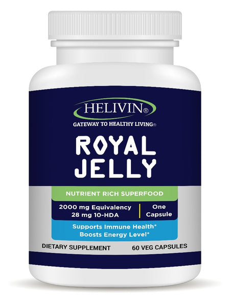 Helivin Royal Jelly Veggie Capsules – No Magnesium Stearate
