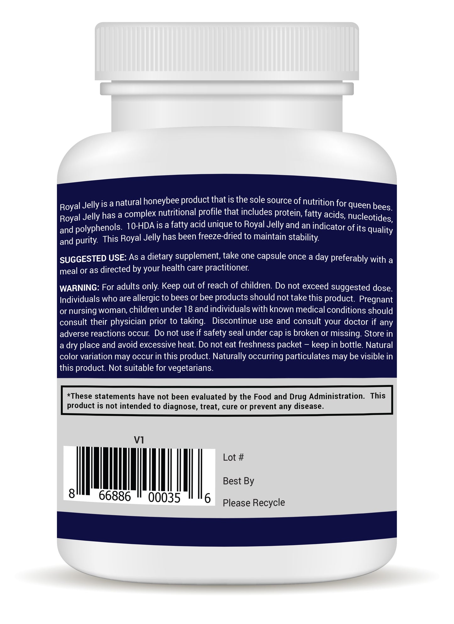 Helivin Royal Jelly Veggie Capsules – No Magnesium Stearate